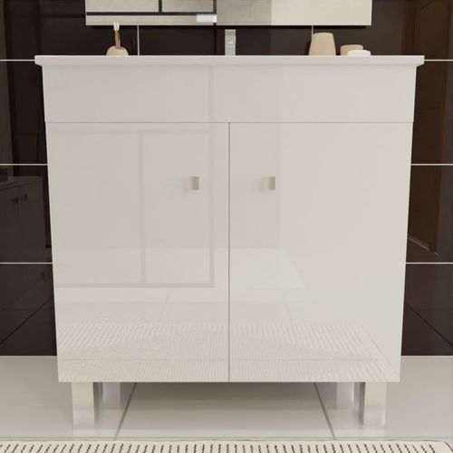 Meuble Salle De Bain Sur Pieds Ecoline 80 Cm - Blanc