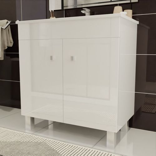 Meuble Salle De Bain Sur Pieds Ecoline 80 Cm - Blanc