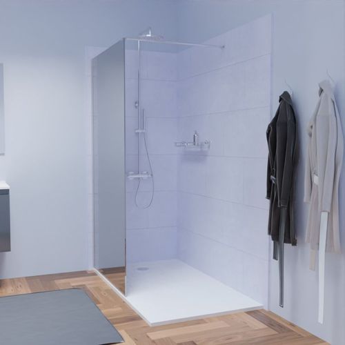 Paroi De Douche Miroir 100 Cm Maora - Verre 8 Mm Anticalcaire