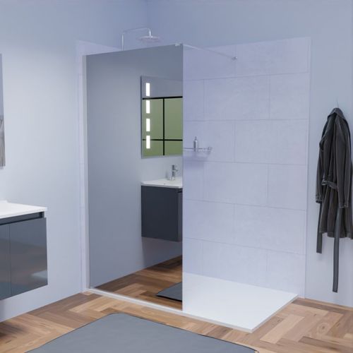 Paroi De Douche Miroir 100 Cm Maora - Verre 8 Mm Anticalcaire