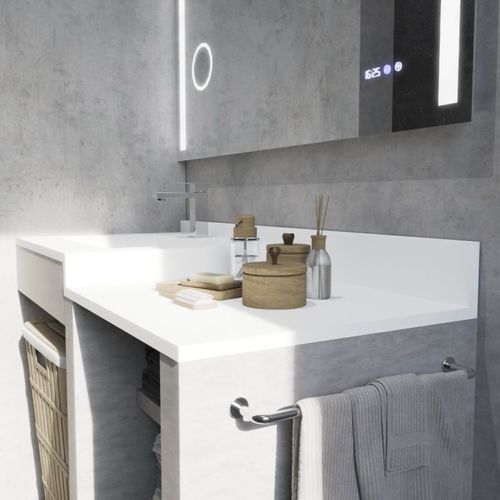 Plan Vasque 120 Cm En Résine 1 Vasque Décentrée - Atoll