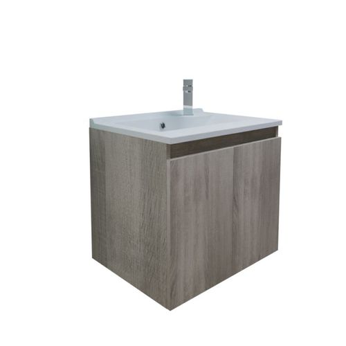 Meuble Salle De Bain Suspendu 60 Cm Proline- Bois- Résine