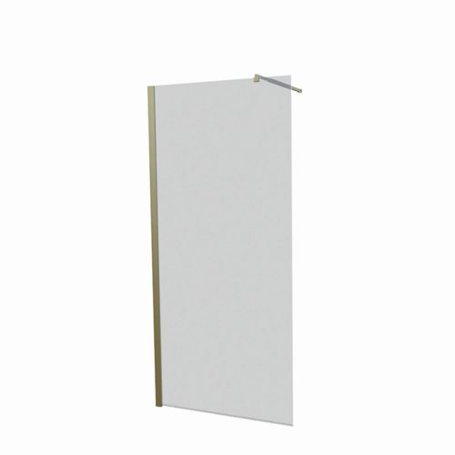 Paroi De Douche Fixe Dorée 90 Cm X 200 Cm Goldy - Verre 8 Mm
