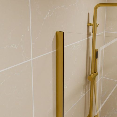 Paroi De Douche Fixe Dorée 100 Cm X 200 Cm Goldy - Verre 8 Mm