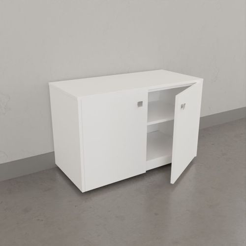 Meuble Vasque Pmr Epure 80 Cm Avec Miroir LED Elégance Et Caisson Roulant - Blanc Brillant