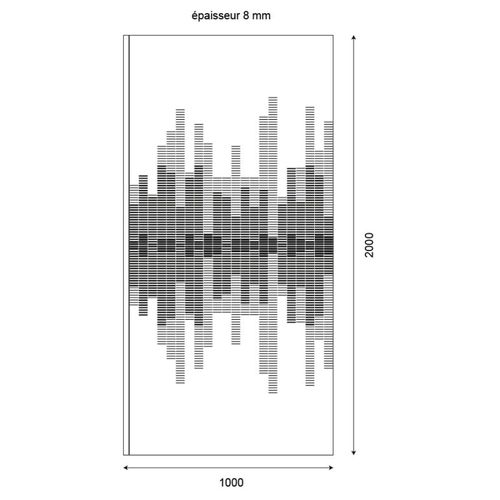 Paroi De Douche Fixe 100 Cm X 200 Cm Motif Manhattan - Verre 8 Mm
