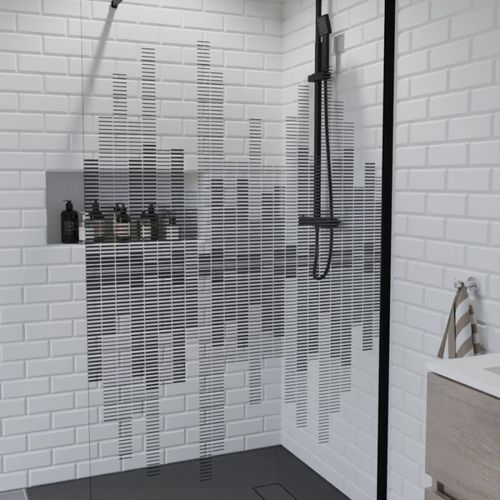 Paroi De Douche Fixe 110 Cm X 200 Cm Motif Manhattan - Verre 8 Mm