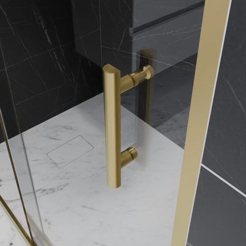 Paroi De Douche D'angle Porte Coulissante + Retour Fixe Goldy 120 Cm X 80 Cm