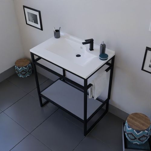 Meuble Salle De Bain Structura 70 Cm Avec Plan Vasque- Résine - Gris