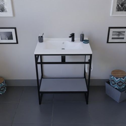 Meuble Salle De Bain Structura 70 Cm Avec Plan Vasque- Résine - Gris