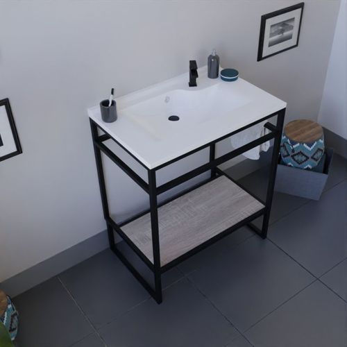 Meuble Salle De Bain Structura 70 Cm Avec Plan Vasque- Résine - Bois