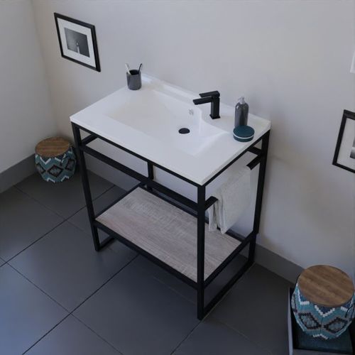 Meuble Salle De Bain Structura 70 Cm Avec Plan Vasque- Résine - Bois