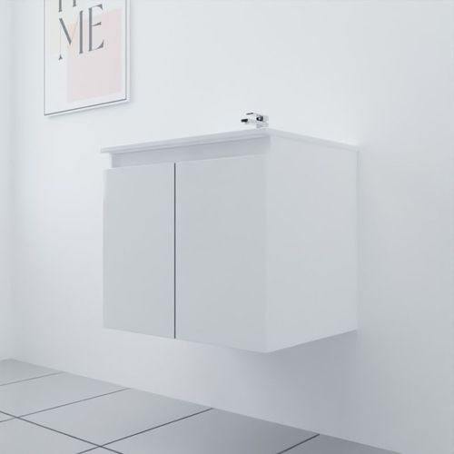 Meuble Salle De Bain Suspendu 60 Cm Proline- Blanc- Céramique