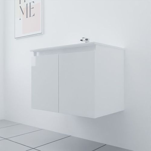 Meuble Salle De Bain Suspendu 70 Cm Proline- Blanc- Céramique