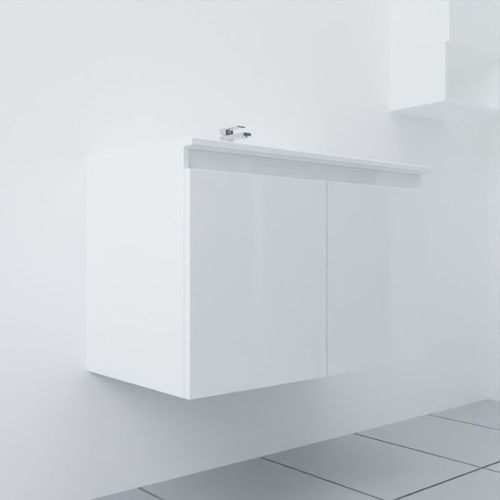 Meuble Salle De Bain Suspendu 80 Cm Proline- Blanc- Céramique