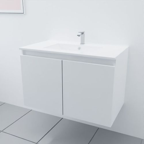 Meuble Salle De Bain Suspendu 80 Cm Proline- Blanc- Céramique