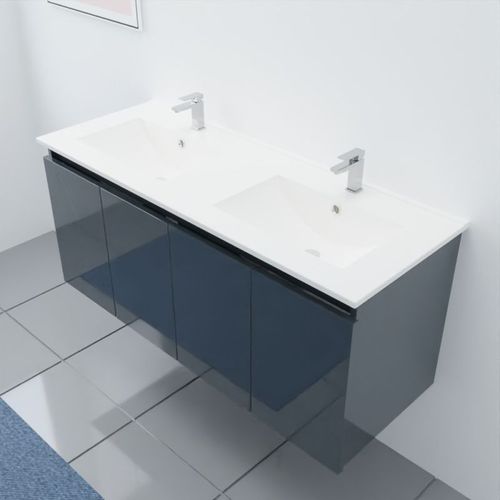 Meuble Double Vasque 120 Cm Proline- Gris- Céramique