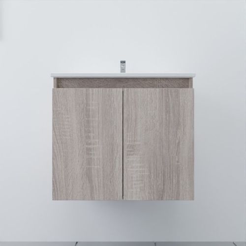 Meuble Salle De Bain Suspendu 60 Cm Proline- Bois- Céramique