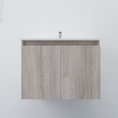 Meuble Salle De Bain Suspendu 70 Cm Proline- Bois- Céramique