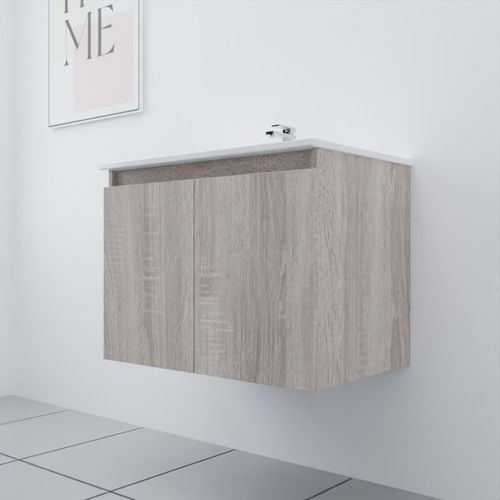 Meuble Salle De Bain Suspendu 70 Cm Proline- Bois- Céramique
