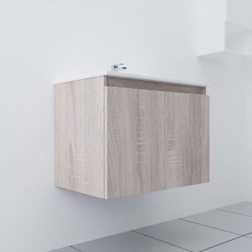 Meuble Salle De Bain Suspendu 70 Cm Proline- Bois- Céramique