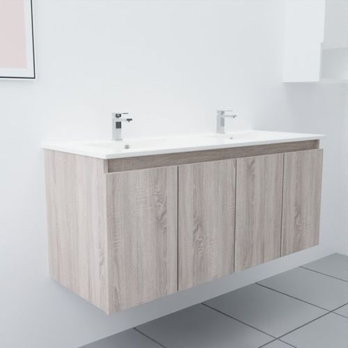 Meuble Double Vasque 120 Cm Proline- Bois- Céramique