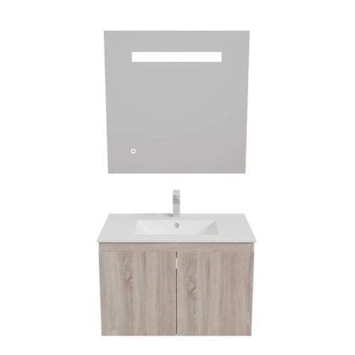 Meuble Proline 80 Cm Avec Plan Vasque Et Miroir Elégance Ht80- Bois- Céramique