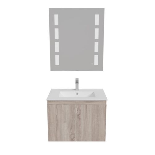 Meuble Proline 70 Cm Avec Plan Vasque Et Miroir Prestige- Bois- Céramique