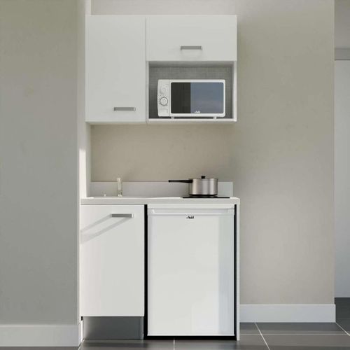 K00 : Blanc - Plan Monobloc Snova Évier à Gauche + Electro Blanc