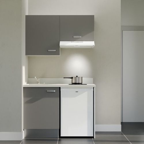 K01 : Gris - Plan Monobloc Snova Évier à Gauche + Electro Blanc