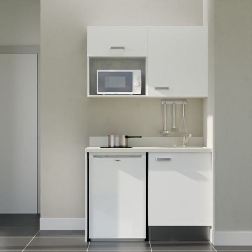 K07 : Blanc - Plan Monobloc Snova Évier à Droite + Electro Blanc