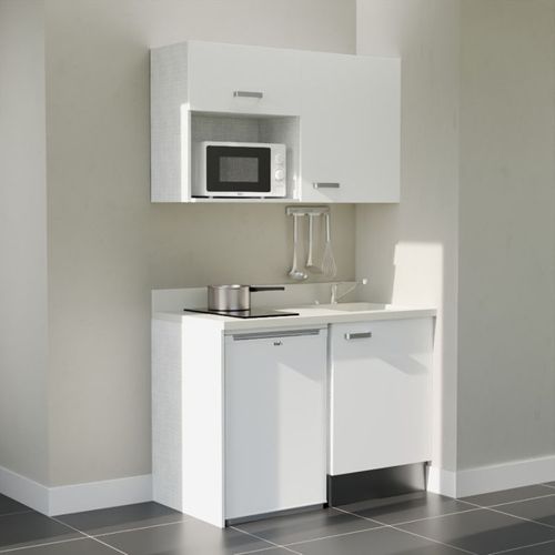 K07 : Blanc - Plan Monobloc Snova Évier à Droite + Electro Blanc