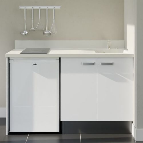 K17 : Blanc - Plan Monobloc Snova Évier à Droite + Electro Blanc