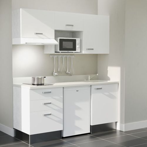 K20 : Blanc - Plan Monobloc Snova Évier à Droite + Electro Blanc