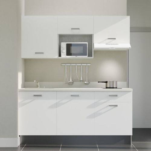 K30 : Blanc - Plan Monobloc Snova Évier à Gauche + Electro Blanc