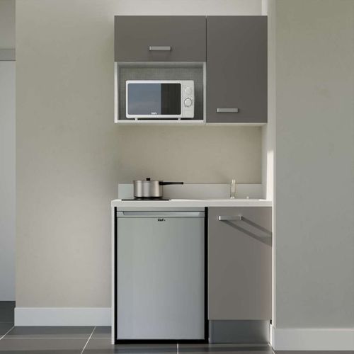 K00 : Gris - Plan Monobloc Snova Évier à Droite + Electro Inox