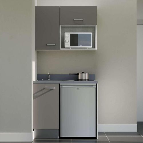 K00 : Gris - Plan Monobloc Cromo Évier à Gauche + Electro Inox