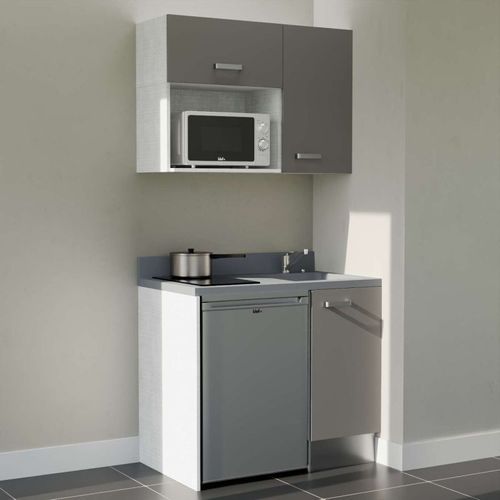 K00 : Gris - Plan Monobloc Cromo Évier à Droite + Electro Inox