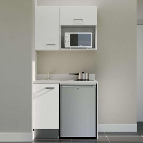 K00 : Blanc - Plan Monobloc Snova Évier à Gauche + Electro Inox