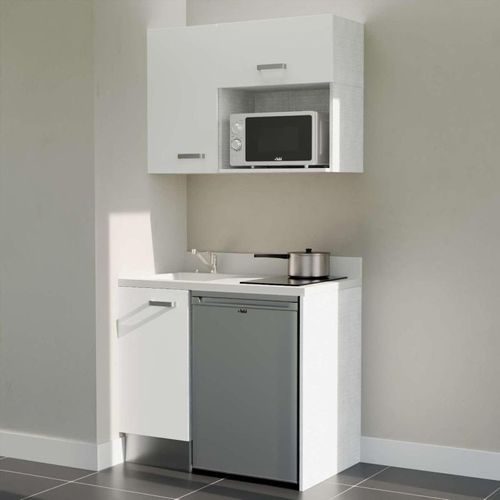 K00 : Blanc - Plan Monobloc Snova Évier à Gauche + Electro Inox