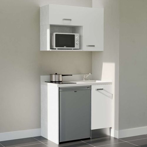 K00 : Blanc - Plan Monobloc Snova Évier à Droite + Electro Inox