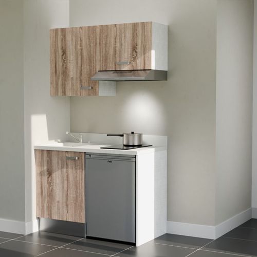 K01 : Bois - Plan Monobloc Snova Évier à Gauche + Electro Inox