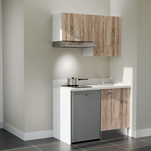 K01 : Bois - Plan Monobloc Snova Évier à Droite + Electro Inox