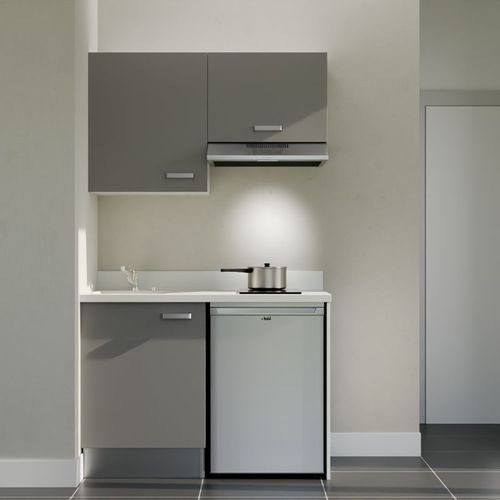 K01 : Gris - Plan Monobloc Snova Évier à Gauche + Electro Inox