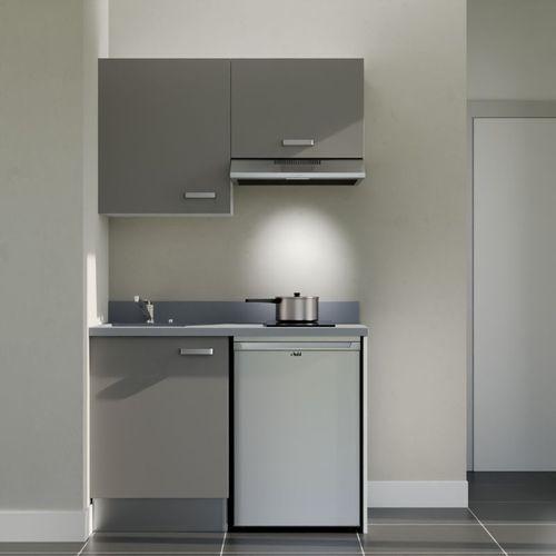 K01 : Gris - Plan Monobloc Cromo Évier à Gauche + Electro Inox