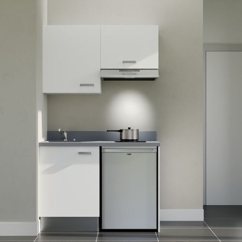 K01 : Blanc - Plan Monobloc Cromo Évier à Gauche + Electro Inox