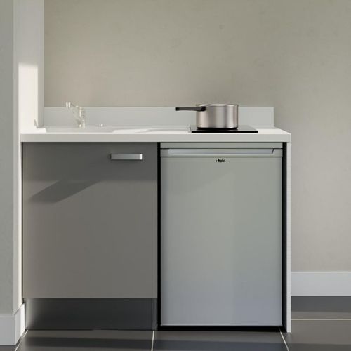 K08 : Gris - Plan Monobloc Snova Évier à Gauche + Electro Inox