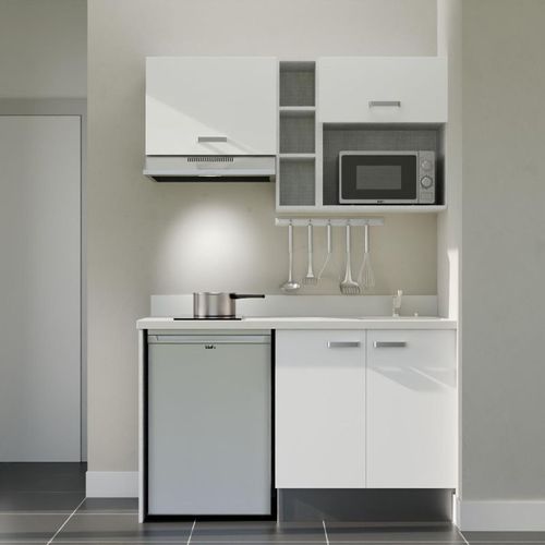 K13 : Blanc - Plan Monobloc Snova Évier à Droite + Electro Inox