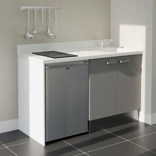 K17 : Gris - Plan Monobloc Snova Évier à Droite + Electro Inox