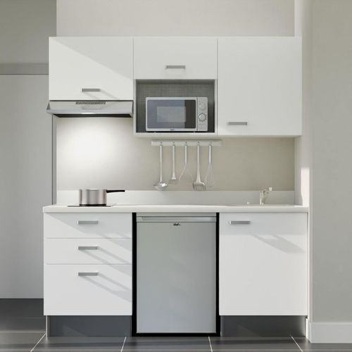 K20 : Blanc - Plan Monobloc Snova Évier à Droite + Electro Inox